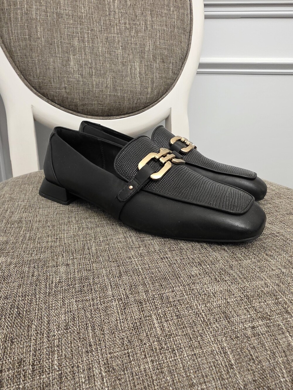 Clarks Ubree 15 Lily Black Combination Leather Loafers Women's Size 10